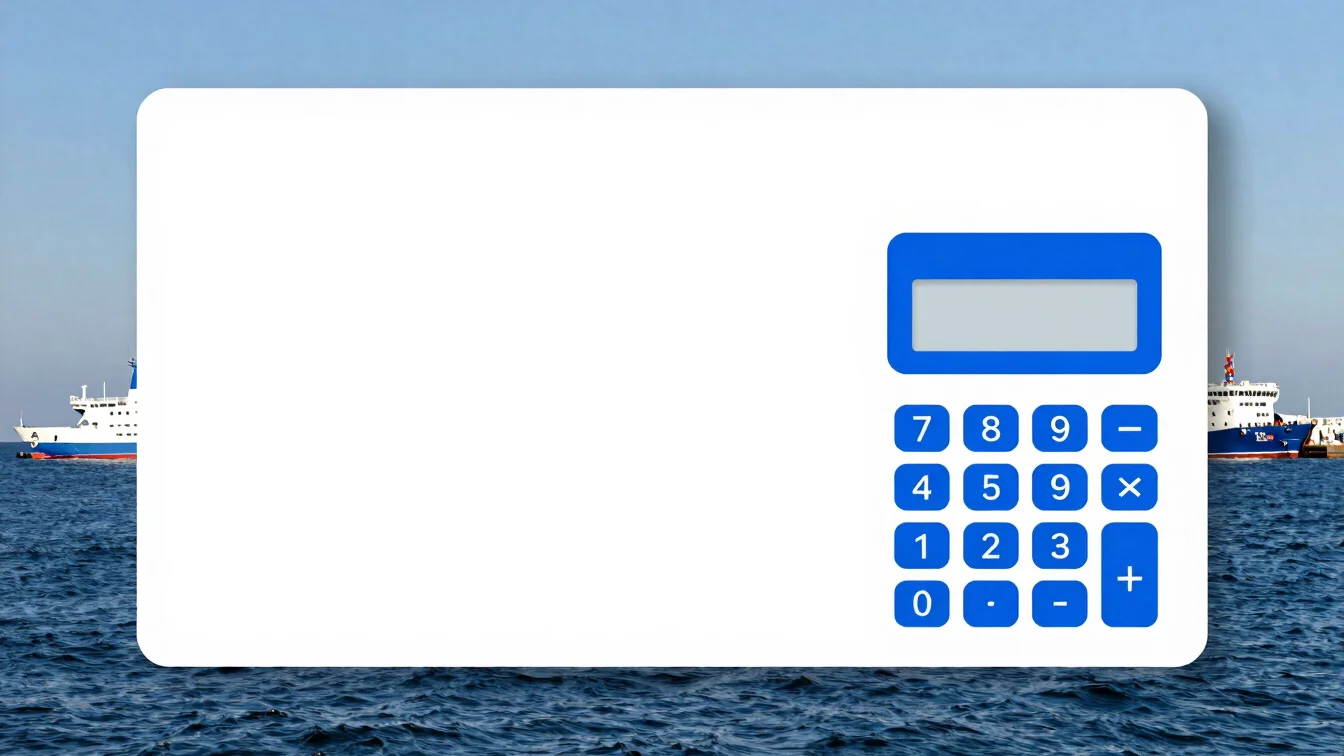 Clean flat logo placeholder of a logistics calculator tool card,